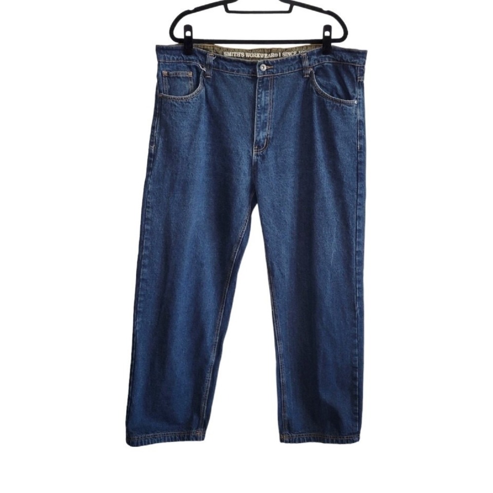 Smith's Workwear Men's Size 40x30 Medium Wash Straight Leg Denim Jeans